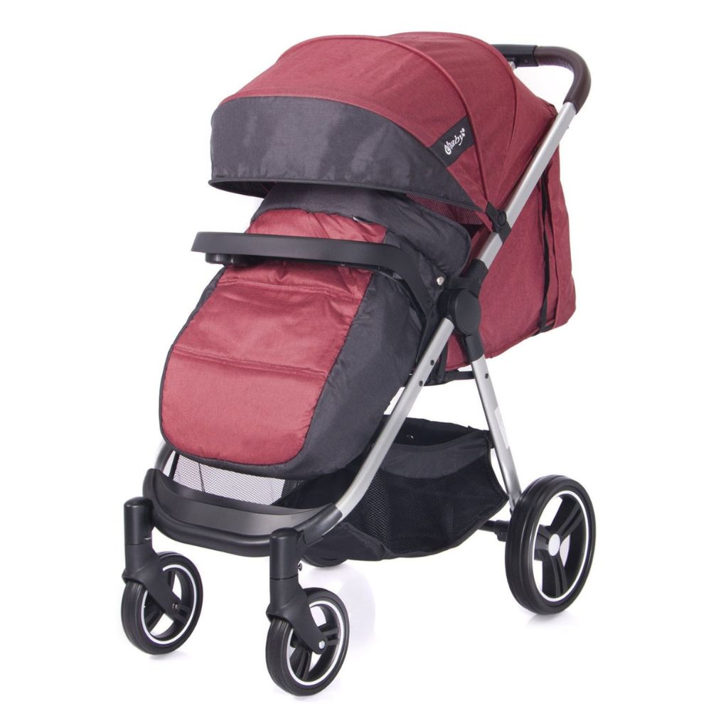 Coche de paseo Atton Delux rojo edición limitada, plegable, con capota expandible, cinturón 5 puntos y freno unificado